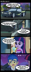 Size: 1288x3000 | Tagged: safe, artist:bredgroup, derpibooru import, flash sentry, twilight sparkle, twilight sparkle (alicorn), comic:eg rpg, equestria girls, car, chevrolet camaro, comic, fall formal outfits, flash sentry's car, grand theft auto, screencap comic, twilight ball dress