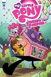 Size: 1054x1600 | Tagged: safe, artist:agnesgarbowska, derpibooru import, idw, boneless 2, cheese sandwich, gummy, housey, minty, pinkie pie, earth pony, pony, spoiler:comic, spoiler:comicff34, baba yaga, cover, female, house, male, mare, stallion