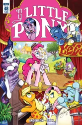Size: 1054x1600 | Tagged: accord (arc), andy you magnificent bastard, animal (muppet), applejack, artist:andypriceart, chaos theory (arc), cover, derpibooru import, fluttershy, fozzie bear, gonzo, idw, mane six, miss piggy, parody, part the first: from chaos comes order, pinkie pie, princess celestia, princess luna, rainbow dash, rarity, safe, spike, spoiler:comic, spoiler:comic48, statler, statler and waldorf, the muppets, the muppet show, twilight sparkle, waldorf