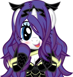 Size: 3708x3935 | Tagged: suggestive, artist:nupiethehero, derpibooru import, rarity, anthro, unicorn, arm hooves, blushing, breasts, camilla, crossover, female, fire emblem, looking at you, nintendo, open mouth, show accurate, simple background, smiling, solo, transparent background, vector, waifu