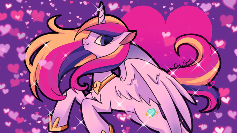 Size: 1366x768 | Tagged: artist:cay, derpibooru import, princess cadance, safe, solo