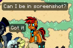 Size: 284x187 | Tagged: attention horse, changeling, derpibooru import, oc, pony town, safe, screencap, unofficial characters only