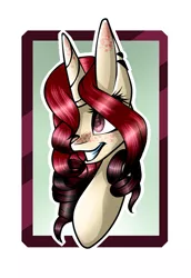 Size: 559x814 | Tagged: safe, artist:xxmissteaxx, derpibooru import, oc, oc:diamond rose, unofficial characters only, pony, unicorn, bust, female, mare, portrait, solo