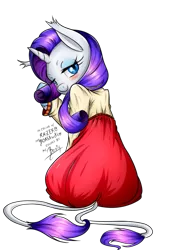 Size: 737x1084 | Tagged: alternate universe, alternate version, artist:boastudio, artist:borisstuff, artist:rmzero, collaboration, dead source, derpibooru import, double tail, double tail unicorn, pigtails, rarity, russian dress, safe, unicornio de doble cola