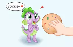 Size: 2600x1667 | Tagged: safe, artist:chiptunebrony, derpibooru import, spike, oc, oc:anon, human, adorkable, amber, barb, barbabetes, blue background, brony, cookie, cute, disembodied hand, dork, emerald, excited, food, gem, heart, holding, pearl, puppy dog eyes, purple, ruby, rule 63, rule63betes, rupee, shade, simple background, speech bubble, spikabetes, wingdings