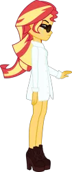 Size: 2284x5444 | Tagged: safe, artist:osipush, derpibooru import, sunset shimmer, equestria girls, absurd resolution, clothes, crying, flash puppet, high heel boots, inkscape, music video, solo, sunglasses