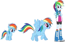 Size: 1044x673 | Tagged: safe, artist:legoinflatables, derpibooru import, rainbow dash, equestria girls, evolution, filly