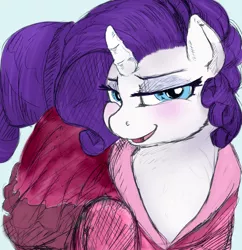 Size: 1200x1242 | Tagged: artist:kiedough, artist:sirmasterdufel, bedroom eyes, chubby, clothes, colored, color edit, derpibooru import, dress, edit, rarity, safe, seductive, solo