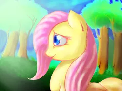 Size: 1024x768 | Tagged: artist:gremlinkun, derpibooru import, fluttershy, safe, solo, tree