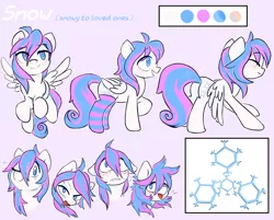 Size: 3130x2511 | Tagged: safe, artist:deep mystery, derpibooru import, oc, oc:snow, unofficial characters only, pegasus, pony, ahegao, blushing, clothes, cutie mark, eyeshadow, femboy, floppy ears, flying, heart eyes, makeup, male, one eye closed, open mouth, plot, reference sheet, socks, spread legs, spread wings, spreading, stallion, stockings, stretching, striped socks, trap, wingding eyes, wink