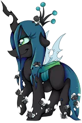 Size: 2418x3593 | Tagged: artist:cutepencilcase, changeling, changeling larva, cute, cutealis, cuteling, derpibooru import, mommy chrissy, queen chrysalis, safe, simple background, the times they are a changeling, transparent background