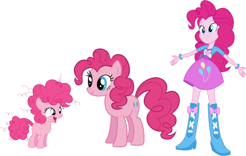 Size: 1019x647 | Tagged: safe, artist:legoinflatables, derpibooru import, pinkie pie, equestria girls, balloon, boots, bracelet, clothes, evolution, filly, filly pinkie pie, high heel boots, jewelry, skirt