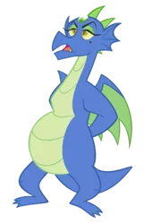 Size: 400x618 | Tagged: artist:queencold, cross-eyed, derpibooru import, dragon, dragoness, dragon oc, oc, oc:frazzle, pregnant, safe, simple background, solo, teenaged dragon, teen pregnancy, transparent background, unofficial characters only