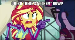 Size: 800x429 | Tagged: safe, derpibooru import, edit, edited screencap, screencap, sci-twi, sunset shimmer, twilight sparkle, equestria girls, friendship games, caption, image macro, meme, sunset yells at twilight, zootopia