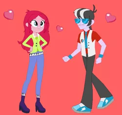 Size: 662x626 | Tagged: safe, artist:themunksandtheetts, derpibooru import, raspberry fluff, ringo, equestria girls, background human, ringofluff, shipping