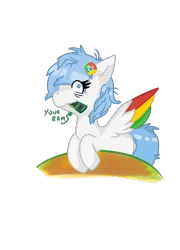 Size: 2408x3344 | Tagged: artist:jodi sli, browser ponies, derpibooru import, looking at you, metaphor, mouth hold, nom, oc, oc:google chrome, random access memory, safe, simple background, solo, transparent background, unofficial characters only