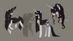 Size: 1249x711 | Tagged: safe, artist:vongrell, derpibooru import, oc, oc:vileraven, unofficial characters only, alicorn, pony, alicorn oc, black sclera, pentagram