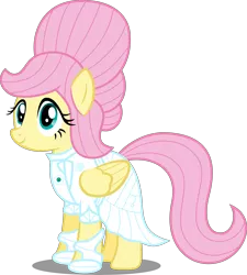 Size: 8180x9070 | Tagged: safe, artist:atomicmillennial, derpibooru import, part of a set, fluttershy, absurd resolution, alternate hairstyle, alternate universe, clothes, cute, flash puppet, ponies of the future, shyabetes, smiling, solo