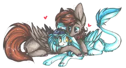 Size: 845x458 | Tagged: safe, artist:tenebristayga, derpibooru import, oc, oc:digital dusk, oc:star seeker, unofficial characters only, hippogriff, pegasus, pony, male, simple background, straight, transparent background