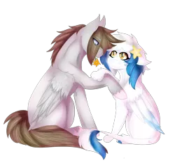 Size: 3800x3600 | Tagged: safe, artist:shiroclaws, derpibooru import, oc, oc:digital dusk, oc:star seeker, unofficial characters only, hippogriff, pegasus, pony, male, straight