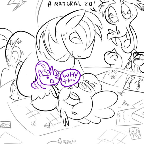 Size: 800x800 | Tagged: questionable, derpibooru import, big macintosh, discord, spike, starlight glimmer, earth pony, pony, dungeons and discords, censored, foalcon, gay, male, shipping, spikentosh, stallion, tabletop game