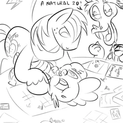 Size: 800x800 | Tagged: safe, artist:creepycurse, derpibooru import, big macintosh, discord, spike, earth pony, pony, dungeons and discords, and then spike was gay, gay, male, shipping, spikentosh, stallion, that was fast