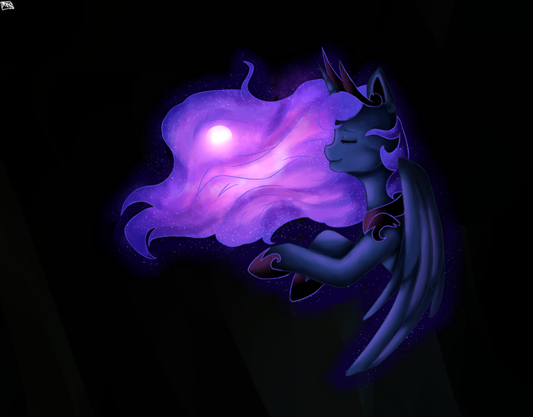 Size: 1024x801 | Tagged: safe, artist:darkray777, derpibooru import, princess luna, solo