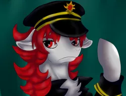 Size: 4096x3112 | Tagged: safe, artist:brainiac, derpibooru import, oc, oc:hunters moon, unofficial characters only, pegasus, pony, bust, captain, clothes, female, mare, portrait, solo, uniform