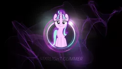 Size: 2560x1440 | Tagged: artist:akakun, artist:thundy-r, derpibooru import, looking at you, neon, safe, smug, smuglight glimmer, solo, starlight glimmer, vector, wallpaper