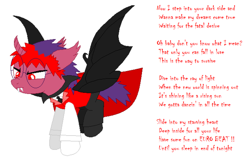 Size: 1024x664 | Tagged: safe, artist:pogorikifan10, derpibooru import, ponified, bat pony, pony, vampire, chikoriki, smeshariki, touhou