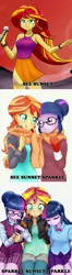 Size: 1596x6080 | Tagged: safe, artist:ryou14, derpibooru import, sci-twi, sunset shimmer, twilight sparkle, equestria girls, friendship games, rainbow rocks, cute, female, humanized, implied lesbian, lesbian, ot3, polyamory, scitwishimmer, see spot run, shipping, sunset twiangle, sunsetsparkle, twolight