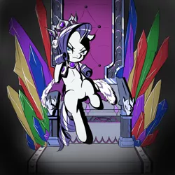 Size: 1000x1000 | Tagged: artist needed, clothes, costume, derpibooru import, looking at you, princess platinum, rarity, safe, sitting, solo, throne