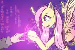 Size: 1500x1000 | Tagged: artist:wookylee, crying, derpibooru import, error, fluttershy, glitch, hand, reality check, reality ensues, reality sucks, safe, spread wings