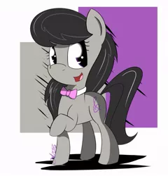 Size: 877x912 | Tagged: safe, artist:macdaddyzak, derpibooru import, octavia melody, raised hoof, solo