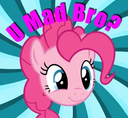 Size: 1112x1032 | Tagged: artist:slb94, derpibooru import, meme, pinkie pie, safe, smiling, you mad bro