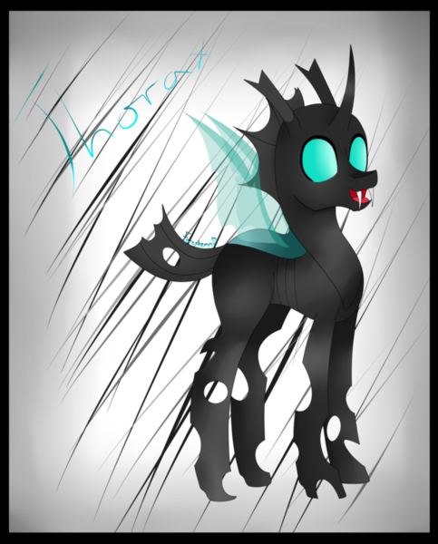 Size: 600x746 | Tagged: artist:forestemni, changeling, derpibooru import, safe, smiling, solo, the times they are a changeling, thorax