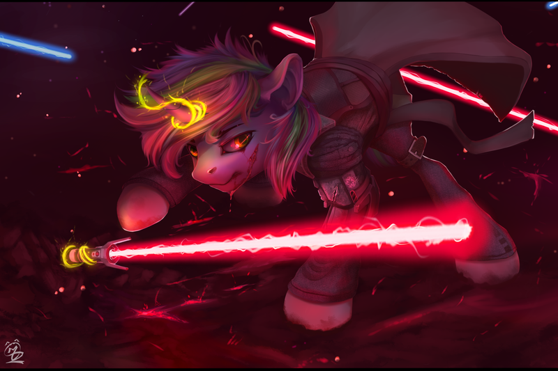 Size: 1920x1280 | Tagged: artist:apostolllll, crossover, derpibooru import, lightsaber, oc, safe, solo, star wars, unofficial characters only, weapon