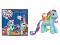 Size: 500x375 | Tagged: a pony's tale, book, derpibooru import, g3, irl, minty, photo, rainbow dash, rainbow dash (g3), safe, stock image, toy