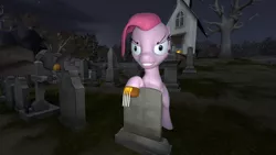 Size: 1920x1080 | Tagged: 3d, artist:iownu142, derpibooru import, graveyard, pinkamena diane pie, pinkie pie, semi-grimdark, solo, source filmmaker