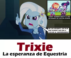 Size: 1278x1050 | Tagged: safe, artist:themexicanpunisher, derpibooru import, sci-twi, sunset shimmer, trixie, twilight sparkle, equestria girls, friendship games, andres manuel lopez obrador, mexico, politics