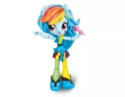 Size: 386x300 | Tagged: safe, derpibooru import, rainbow dash, equestria girls, rainbow rocks, boots, clothes, doll, equestria girls minis, microphone, pantyhose, skirt, toy