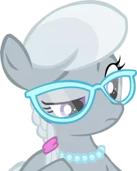 Size: 9991x12460 | Tagged: absurd resolution, artist:cyanlightning, derpibooru import, family appreciation day, glasses, jewelry, necklace, safe, silver spoon, simple background, solo, transparent background, unamused, vector