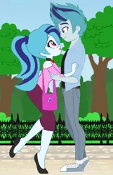 Size: 716x1115 | Tagged: safe, artist:theodrawsforyou, derpibooru import, sonata dusk, equestria girls, equestria guys, half r63 shipping, implied selfcest, male, rule 63, scherzo lesto, self paradox, shipping, sonalesto