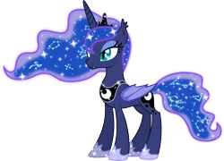 Size: 4627x3337 | Tagged: safe, artist:drakizora, derpibooru import, princess luna, alicorn, bat pony, bat pony alicorn, pony, bat ponified, constellation, fangs, female, lunabat, mare, race swap, simple background, slit eyes, solo, transparent background