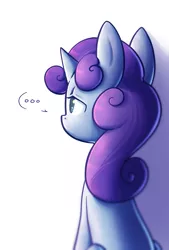 Size: 912x1348 | Tagged: ..., artist:spikedmauler, derpibooru import, looking away, sad, safe, simple background, stare, sweetie belle, thinking