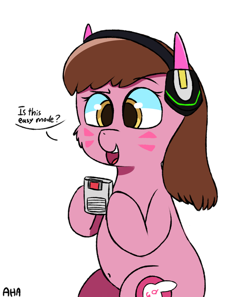 Size: 1484x1793 | Tagged: artist:an-honest-appul, crossover, derpibooru import, d.va, game boy, overwatch, ponified, safe, simple background, solo