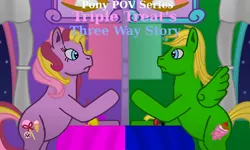 Size: 1000x600 | Tagged: artist:kendell2, derpibooru import, g1, pony pov series, safe, tongue twister, triple treat