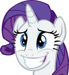 Size: 10860x11737 | Tagged: absurd resolution, artist:cyanlightning, bust, derpibooru import, grin, nervous, nervous grin, portrait, rarity, safe, simple background, smiling, solo, the gift of the maud pie, transparent background, vector