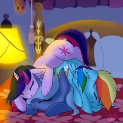 Size: 1678x1677 | Tagged: artist:otpl, cuddle puddle, cuddling, derpibooru import, pony pile, princess luna, rainbow dash, s1 luna, safe, sleeping, snuggling, twilight sparkle