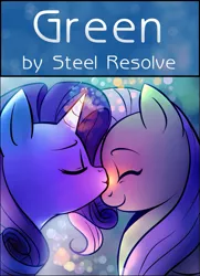 Size: 739x1023 | Tagged: safe, artist:explosivegent, artist:megasweet, derpibooru import, edit, fluttershy, rarity, pony, cute, fanfic art, fanfic cover, female, flarity, kissing, lesbian, mare, raribetes, shipping, shyabetes